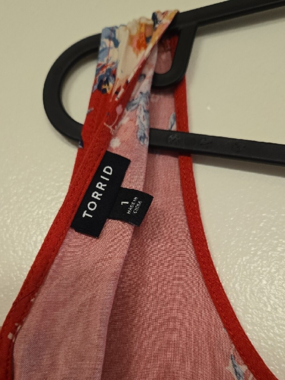 torrid Pink-Red Floral Sleeveless Skater Dress - Picture 7 of 8
